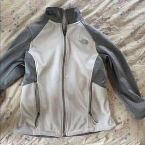 White and Grey Northface Women’s small jacket